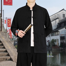 男士外套灯芯绒夹克盘扣立领唐装风XZ1512-2502单夹克-P80，男装夹克，星座1512