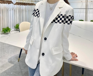 现货 春季新款 棋牌格西装,女装西装,依芙恩(5F)