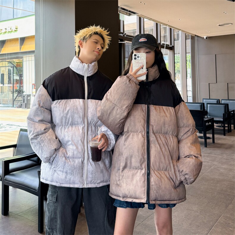 光板棉衣棉服扎染拼接面包服棉袄外套可二开量大有差G1613-P65,男装棉衣,星座207