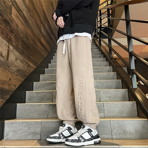 凹凸印花灯芯绒冬季裤子男加绒休闲长裤男生束脚运动裤K629-P55图片