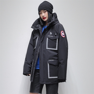欧美短款连帽时尚修身户外防风韩版冬季羽绒服情侣学生班服团体服图片
