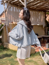 2026夏季新款女轻薄透气麻料蕾丝防晒衣，女装防晒衣，可可小西