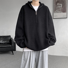 8XL-M毛衣男特大码宽松潮牌慵懒风痞帅连帽套头针织衫MY1509/P75，男装针织衫/毛衣，电商B238