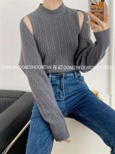 现货 花纹围脖披肩两件套毛衣，女装针织衫/毛衣，东町