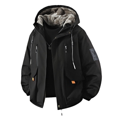 立体冬季外套加绒加厚潮牌夹克连帽宽松保暖派克服A436-D209-P80，男装夹克，电商A436