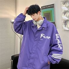 电商DSA028-JKHV962P60100聚酯新款港风条纹工装夹克男控88，男装夹克，电商A028
