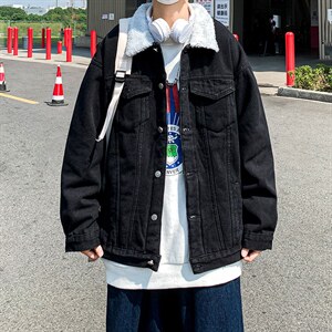 猫和老鼠联名印花羊羔毛牛仔外套男加绒加厚JK803-P95128,男装工装外套,星座912-1（原星座914-5）