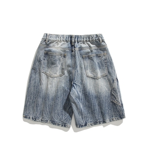 2025夏季新款高街水洗破洞磨毛宽松牛仔短裤B315-K24096-p45控68图片