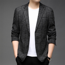长袖翻领青年外套西服2023年春季时尚纯色百搭HYD21811，男装西服，钱塘6003（原4033）
