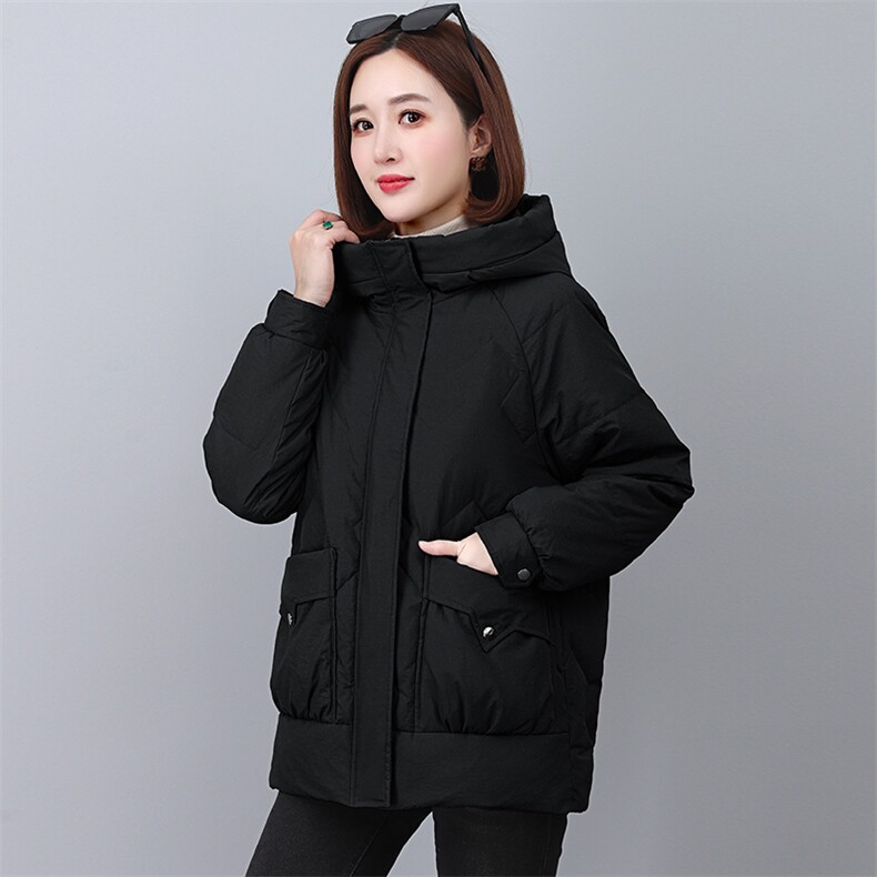 冬季加厚羽绒棉服女中长款2025新款韩版宽松休闲棉衣连帽棉袄外套,女装棉衣/棉服,婷思杰（原婷想服饰）