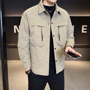 标轻薄羽绒服男工装风冬季潮流翻领短款外套男士夹克3507-P185图片