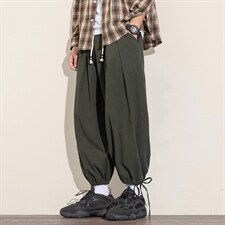 2023春季新白墙模特休闲大码男宽松九分棉麻亚麻休闲裤K2076-P35,男装休闲裤,电商A082