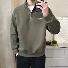 半拉链卫衣男立领春秋季宽松休闲长袖上衣男士外套潮牌刺绣打底衫，男装卫衣，星座506A