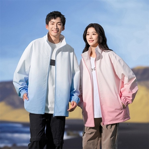 港风双面穿渐变上衣夹克宽松落肩立领冲锋衣外套 JK906 P75图片