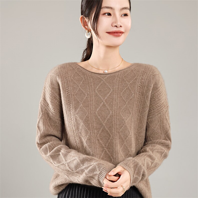 35%羊绒衫秋冬季新款舒适时尚百搭女式宽松长袖打底毛衣,女装羊绒衫,琳尚羊绒