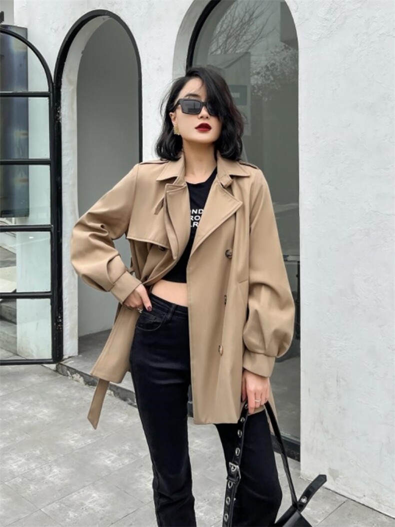 2022#春季风衣系列 货号6028SML，女装风衣，序儿