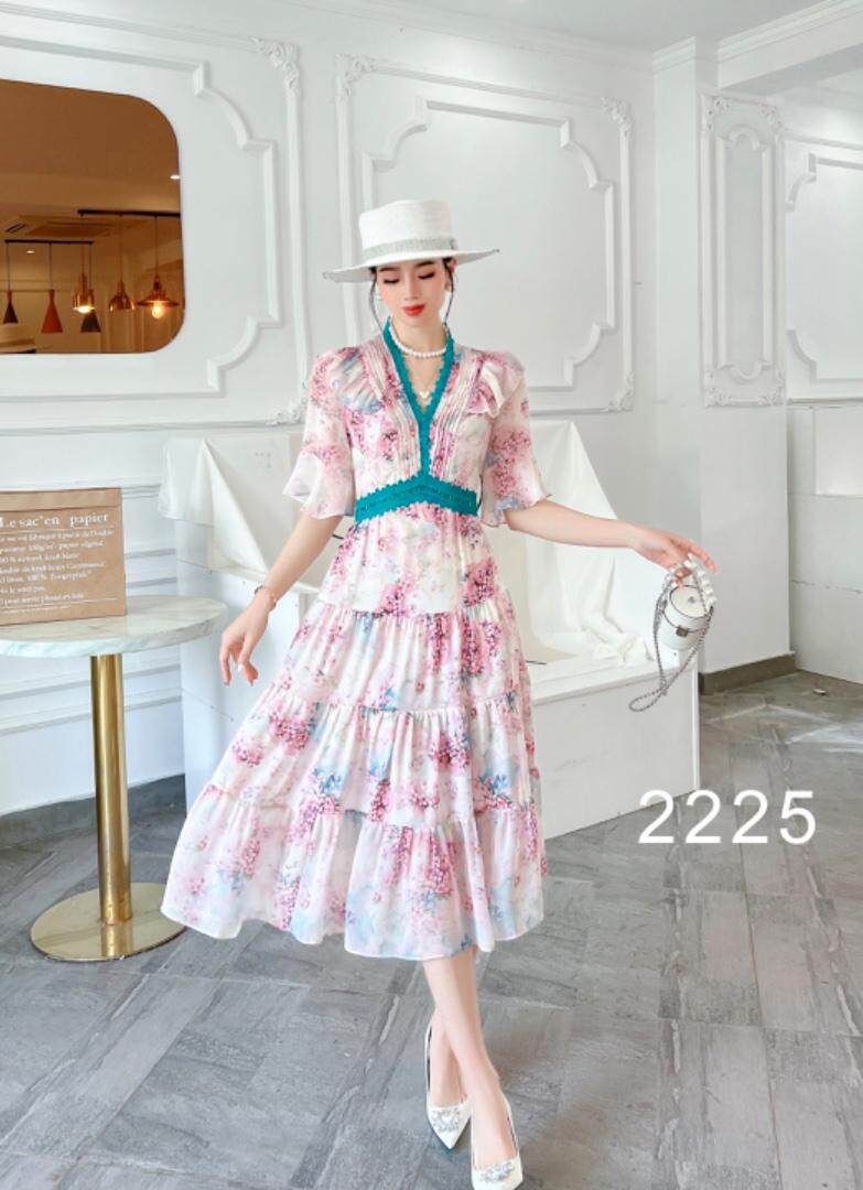 【现货】2022夏季新款韩版碎花雪纺连衣裙，女装连衣裙，珍·洛曼