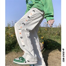 秋季拖地裤男宽松拼接卫裤休闲裤D329-QM1111-P55，男装休闲裤，电商D329