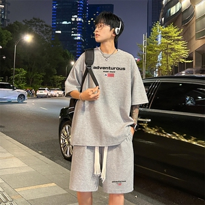 套装！ 华夫格套装短袖T恤短裤男 TZ177-特P 38图片