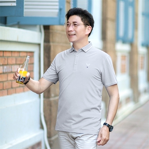 男士短袖T恤保罗polo衫2023夏季新款中年休闲男装半袖翻领体恤衫图片