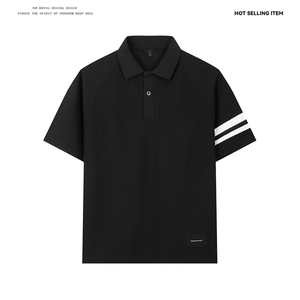 PL9007-P35-控58-现货POLO衫男短袖T恤潮牌纯色翻领透气网眼图片