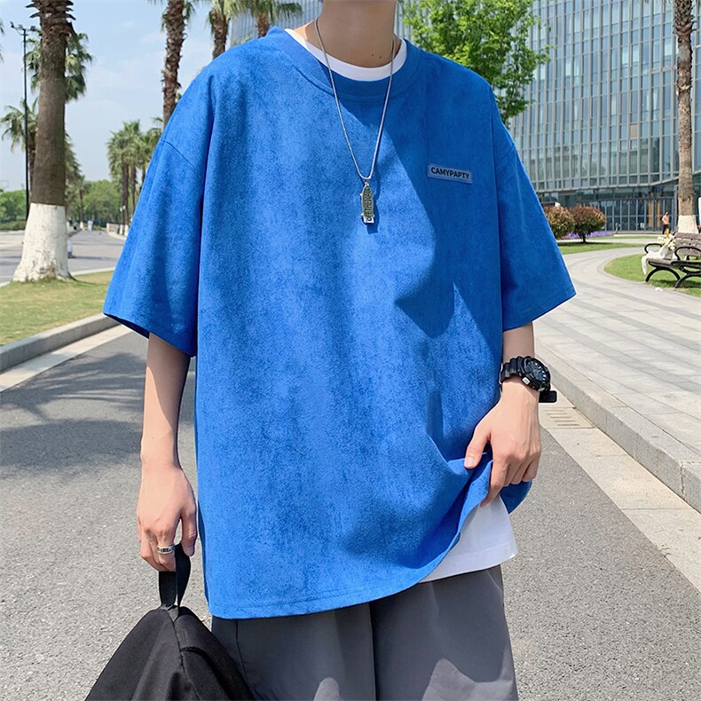 2023夏季新款韩版宽松百搭上衣纯色T恤衫潮流圆领衣服 T1024-P30图片