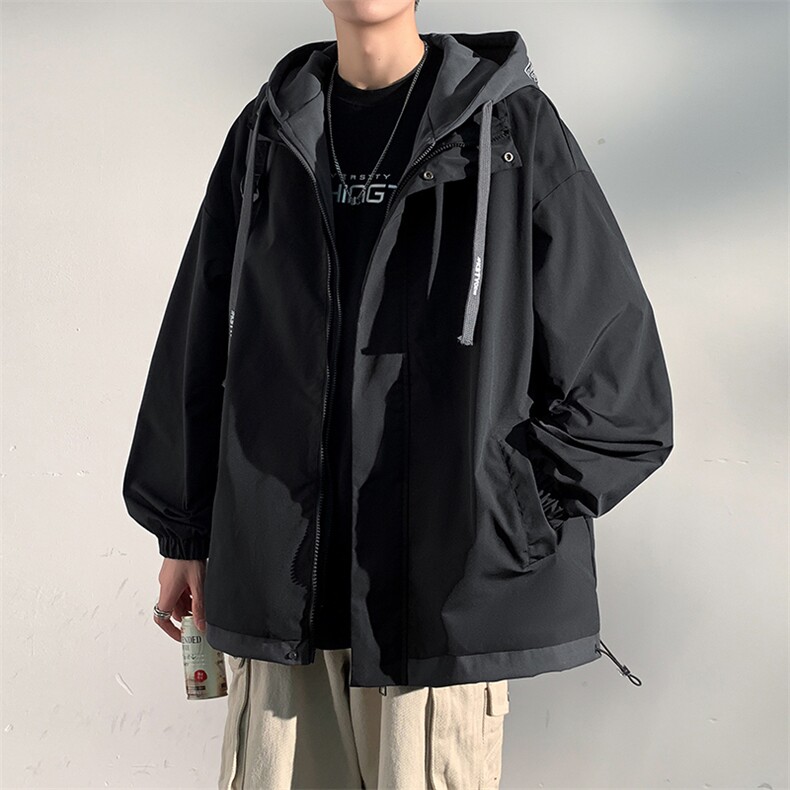 新款秋冬连帽冲锋衣夹克中性风港风潮流休闲外套JK2362-P60,男装夹克,星座717
