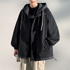 新款秋冬连帽冲锋衣夹克中性风港风潮流休闲外套JK2362-P60，男装夹克，星座717