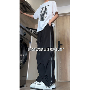 特批30 高街休闲速干条纹男裤聚酯纤维96.4%氨纶3.6图片