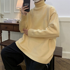 针织两翻纯色高领打底衫毛衣男A367MG03P45控68加绒P60控78，男装T恤，电商A367