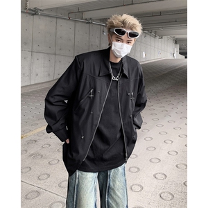 男装衬衫24春季小众金属设计衬衫韩版长袖衬衣XZ514-2-202417-P78图片