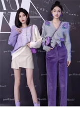 2024年秋季新款明星同款牡丹花开衫短款时尚百搭，女装羊毛衫，千御纺羊绒
