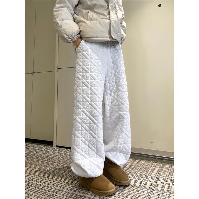 【现货】612-K228-P75冬季棉裤不规则菱格压线宽松直筒宽松休闲裤,男装休闲裤,星座612