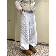 【现货】612-K228-P75冬季棉裤不规则菱格压线宽松直筒宽松休闲裤，男装休闲裤，星座612
