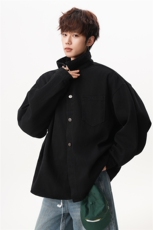 8XL-M特大码牛仔衬衫宽松浅蓝色牛仔外套男休闲衬衫CS502P68控88，男装工装外套，电商D206-1