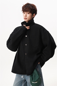 8XL-M 特大码牛仔衬衫宽松浅蓝色牛仔外套男休闲衬衫CS502P68控88图片