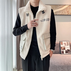 2024冬季加厚羊羔毛立领棉马甲背心外套男M501-p115控165，男装背心/马甲，电商D303