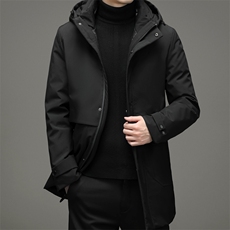 2023冬季新款羽绒服男可脱卸帽纯色休闲90白鸭绒外套HB9903-P300，男装羽绒服，电商B212（原钱塘6029）