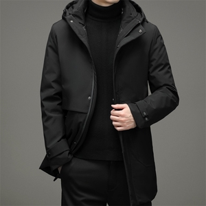 2023冬季新款羽绒服男可脱卸帽纯色休闲90白鸭绒外套HB9903-P300图片