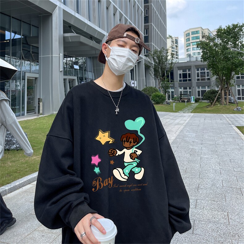 特P25控48秋冬新款男士圆领卫衣宽松休闲日常百搭上衣WQ2447,男装卫衣,电商B370