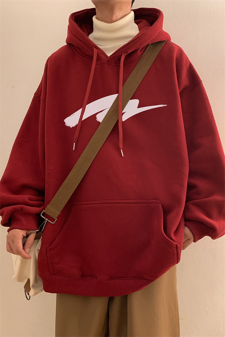 秋冬潮流宽松ins上衣男连帽卫衣D328-WY23003-薄款P55厚款P65,男装卫衣,电商D328