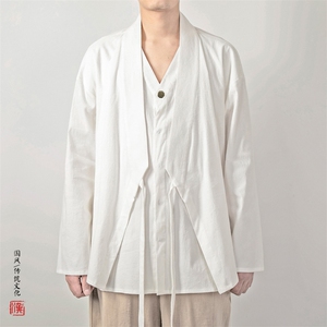 春夏新款风男装男士改良汉服假两件外套H103P95图片