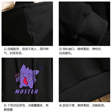 WY2087-P35加绒款-P40纯棉连帽卫衣男大码运动帽衫宽松薄砖墙，男装卫衣，电商A040A