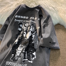 T恤印花潮流短袖百搭2023夏季新款休闲男DS-B299-5070批45控69，男装T恤，电商A061-1