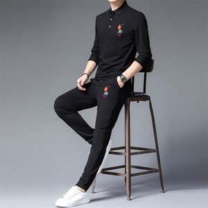 运动套装男秋季男士宽松休闲翻领长袖裤子两件套 SF8056-P145图片