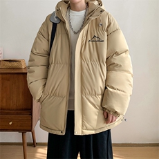 棉衣男冬季新款港风宽松连帽羽绒棉面包服学生棉服MF200-P69(现货，男装棉衣，星座214-3