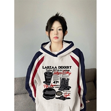 抖音得物供货提供视频秋冬重磅美式宽松接拼连帽卫衣3221，男装卫衣，电商A486