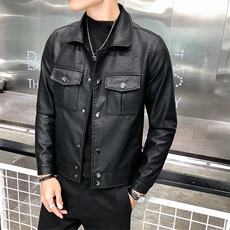 312A-5-X48-P120新款皮衣男韩版立领机车服青年水洗皮夹克b，男装夹克，星座312A-5