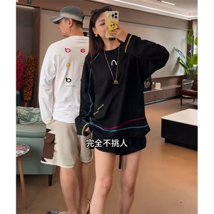 美式高街解构工艺速干长袖T恤衫男女款防晒上衣户外运动骑行服潮图片