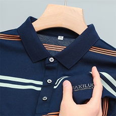 2023夏季新款polo衫男士短袖丝光棉t恤男商务休闲翻领衣服男装，男装T恤，电商B212（原钱塘6029）